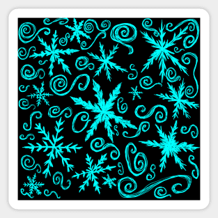 Snowing (Black Background) Sticker